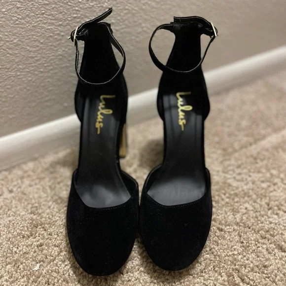 Lulu's Elegant Black Suede Heels - Picture 1 of 6